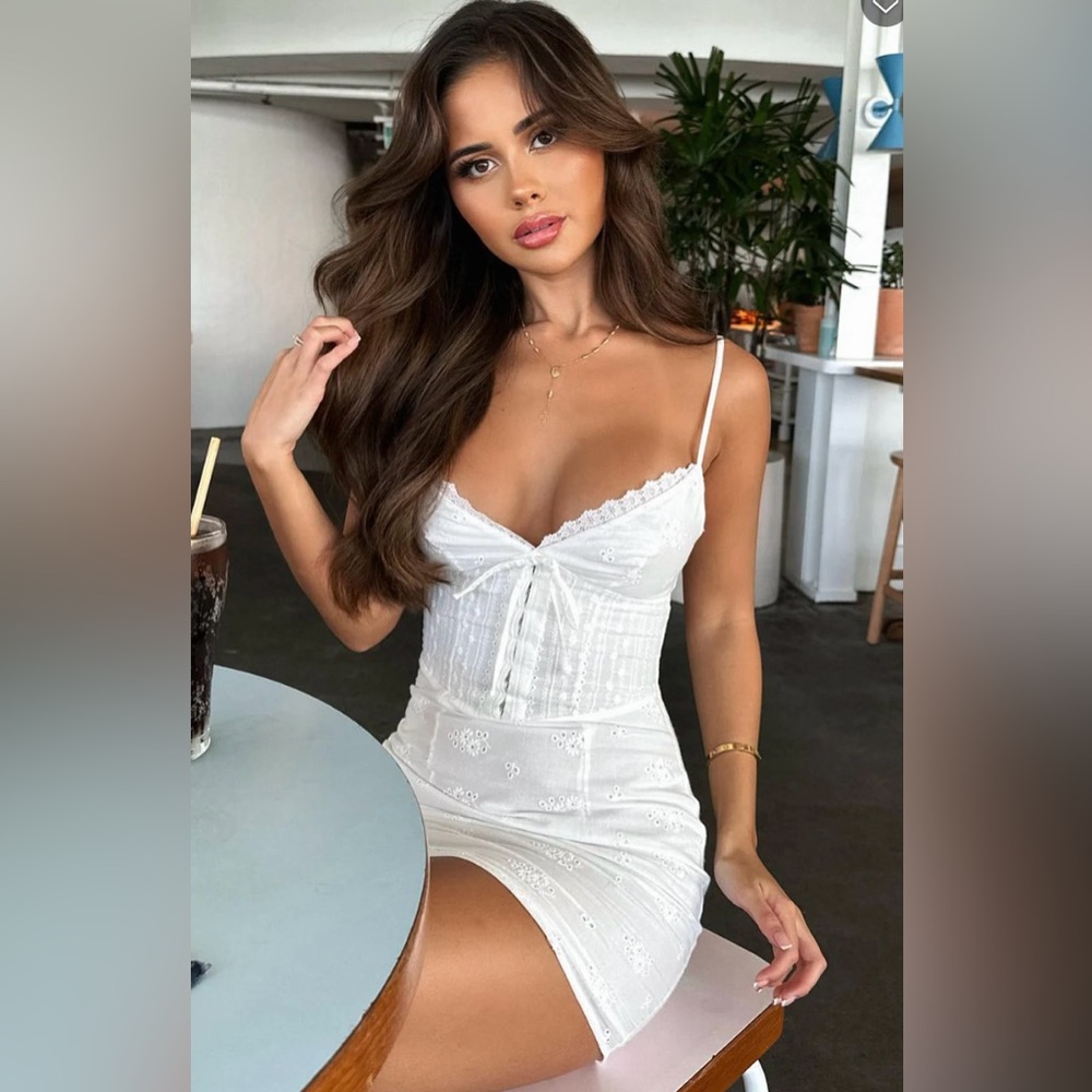 Wildfox White Lace Mini Dress